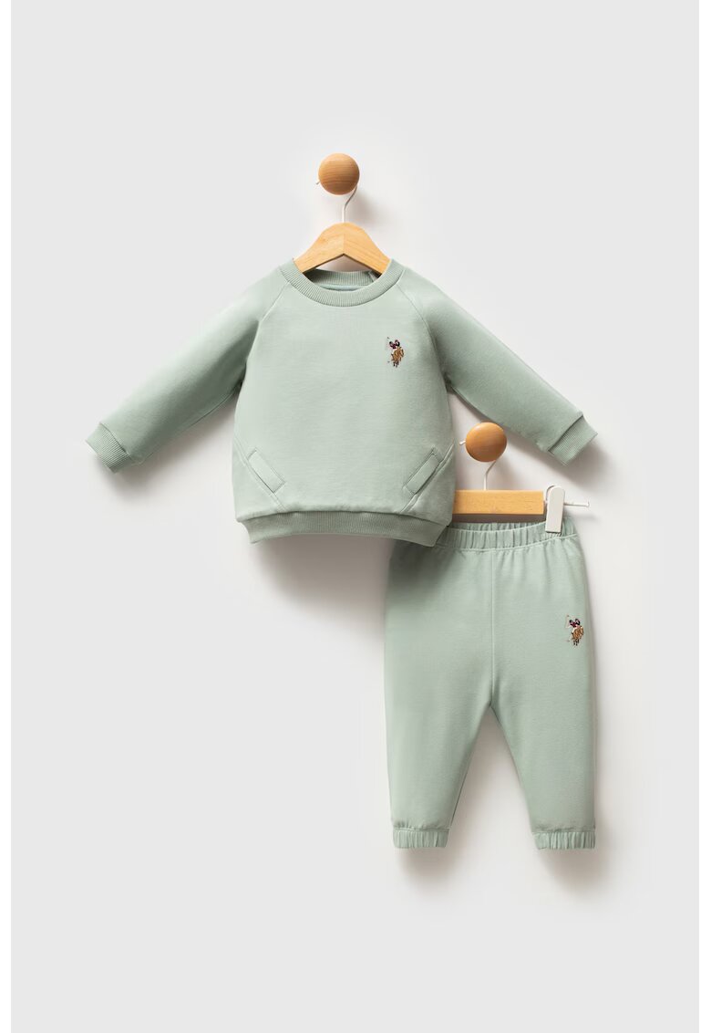 US Polo ASSN Trening lung cu maneci raglan - Verde pal