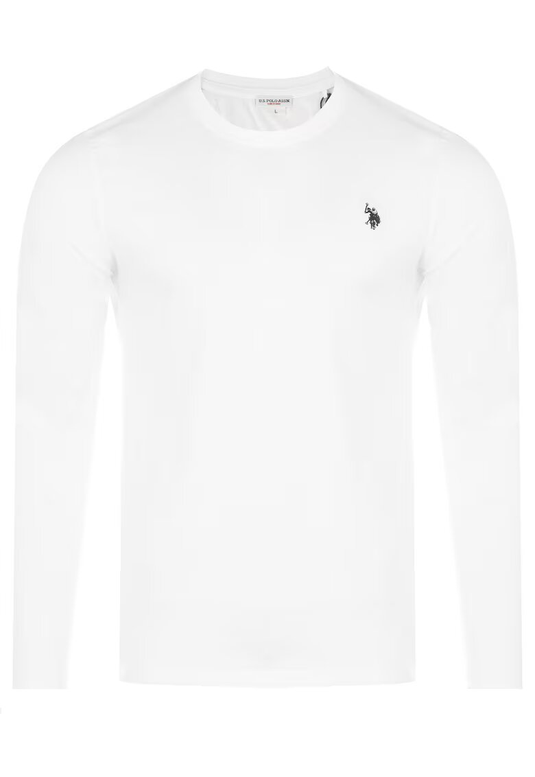 US Polo ASSN Tricou barbatesc alb cu maneca lunga SARP - Alb