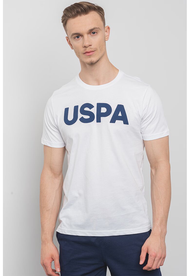 US Polo ASSN U.S. Polo Assn - Tricou cu imprimeu logo - Alb/Bleumarin