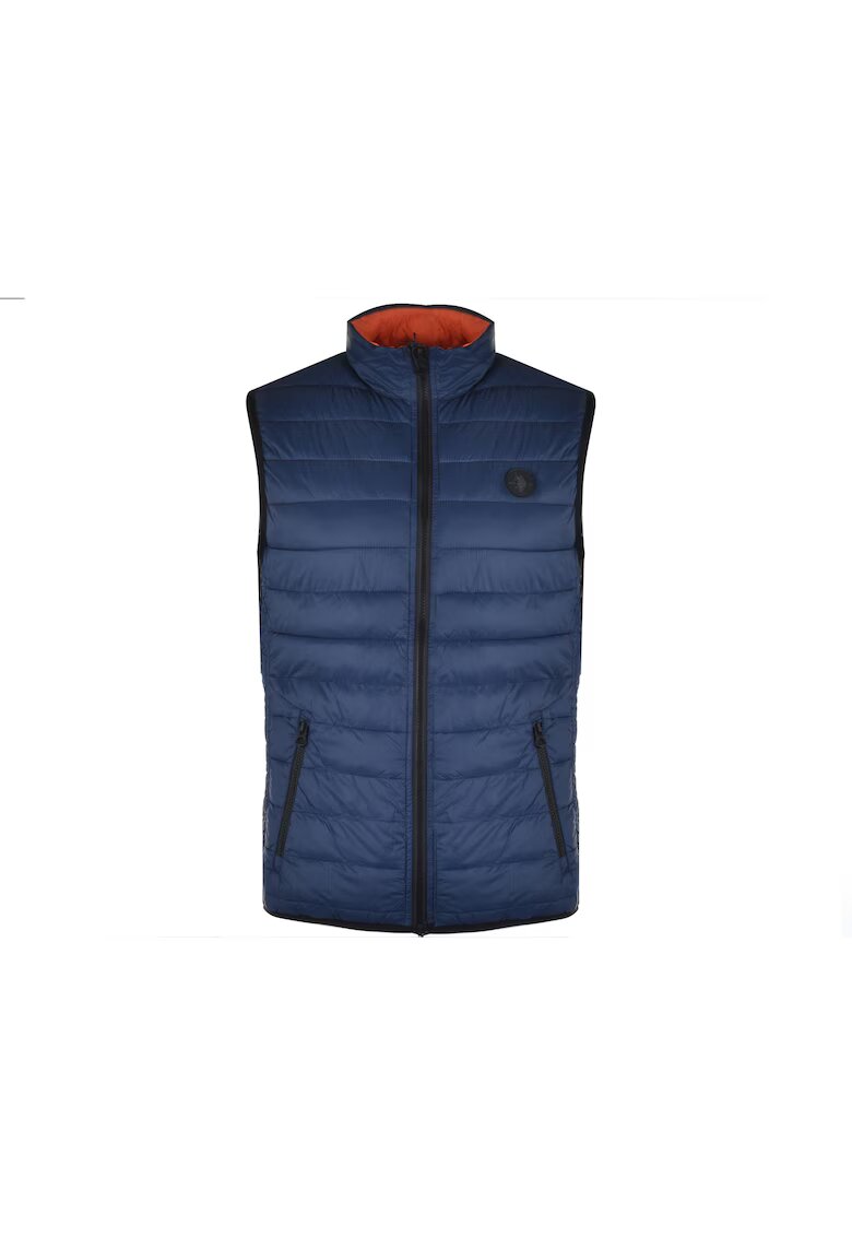 US Polo ASSN Vesta barbati - model 61195-46019-575 - albastru marin/portocaliu - 100% nailon - croiala regulara