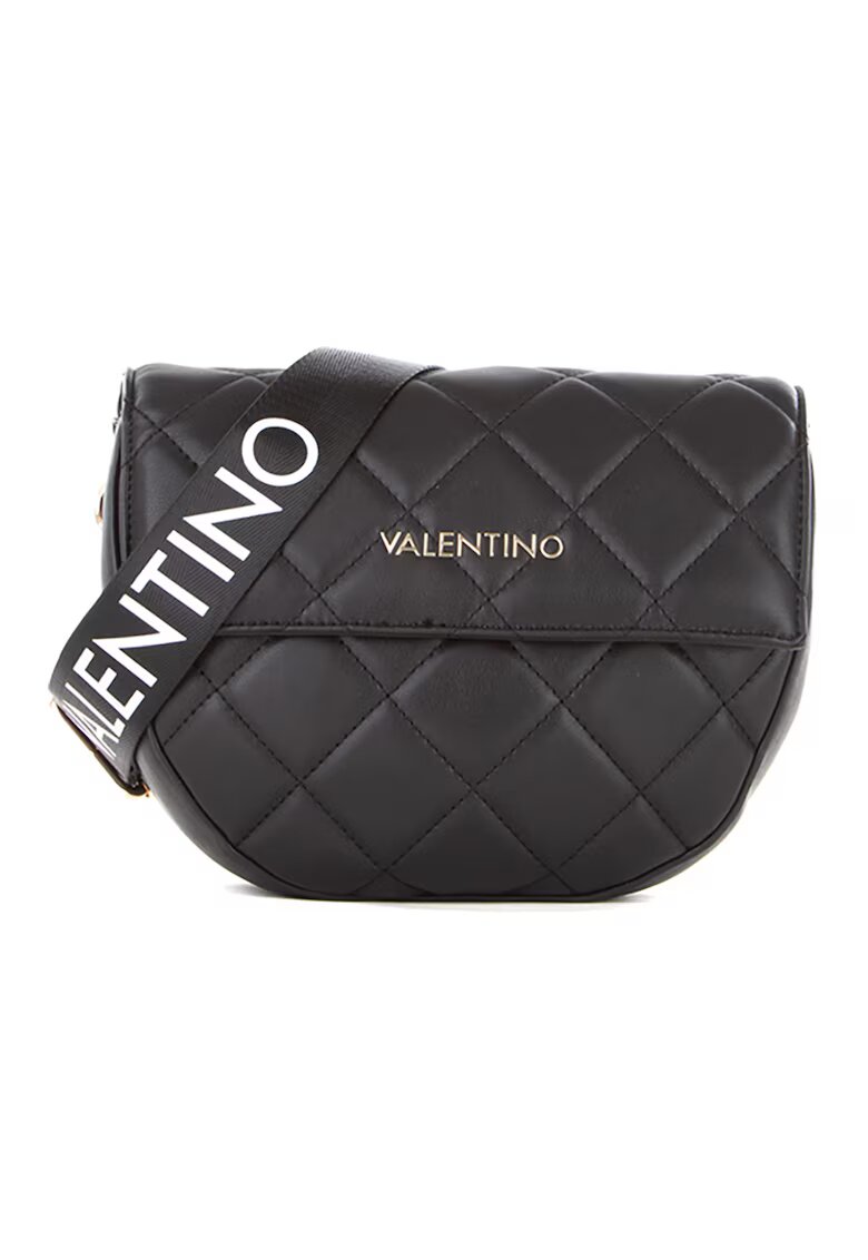 Valentino Bags Geanta crossbody de piele ecologica cu bareta cu logo Bigs - Negru