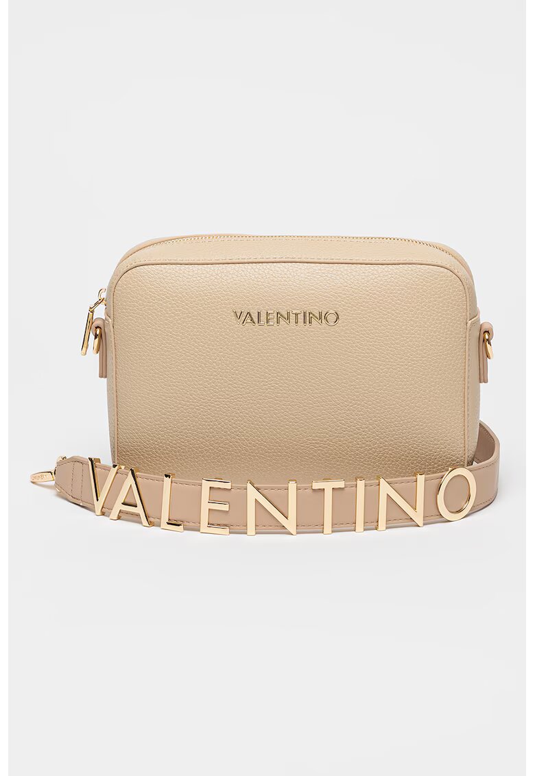 Valentino Bags Geanta crossbody din piele ecologica cu logo metalic Alexia - Bej deschis