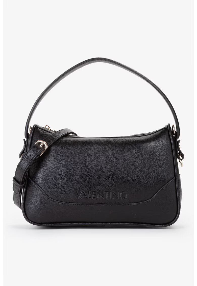 Valentino Bags Geanta de piele ecologica cu bareta de umar si logo in relief - Negru