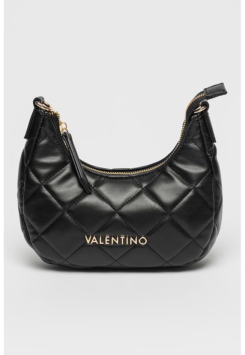 Valentino Bags Geanta de piele ecologica cu garnituri cusute si bareta de umar Ocarina - Negru