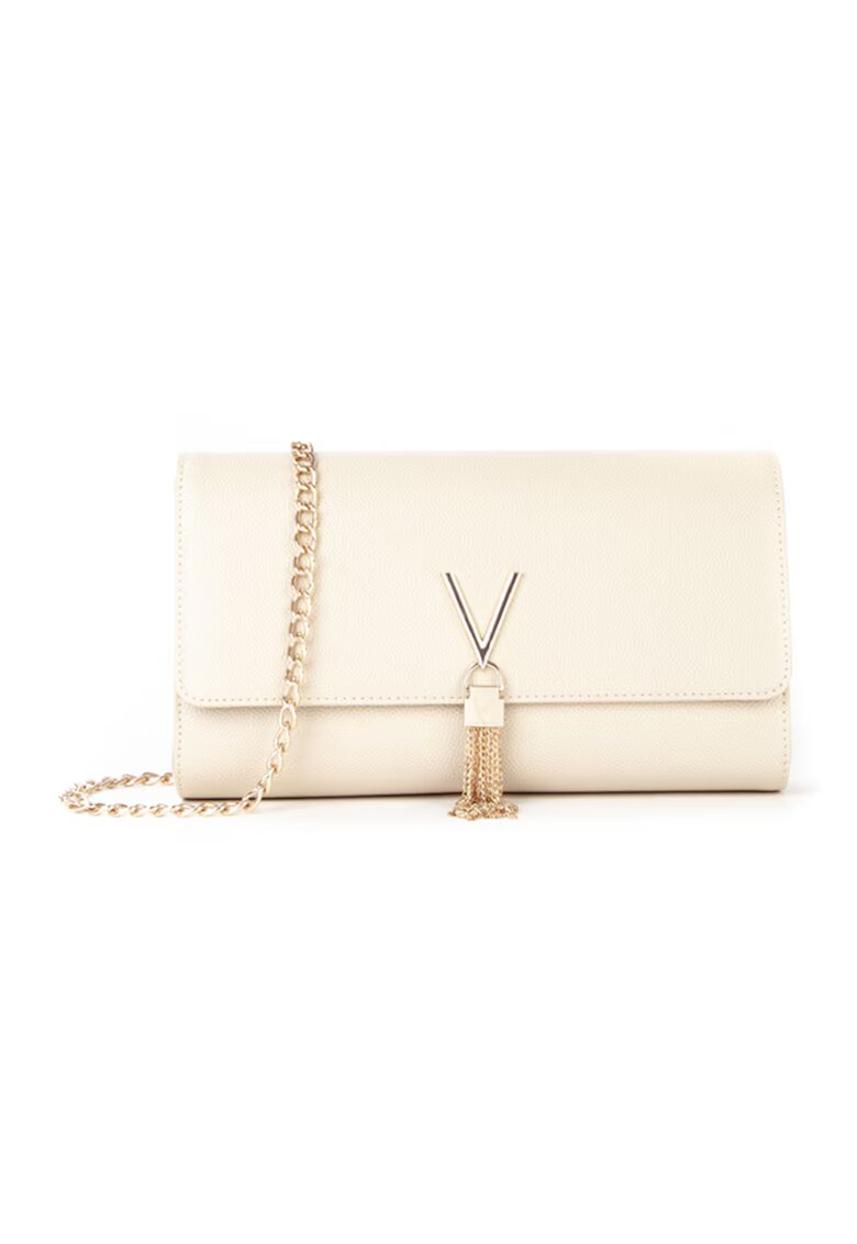 Valentino Bags Geanta plic cu bareta din lant Divina - Bej deschis