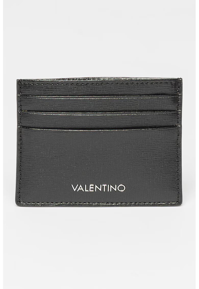 Valentino Bags Portcart de piele Saffiano Marnier - Negru