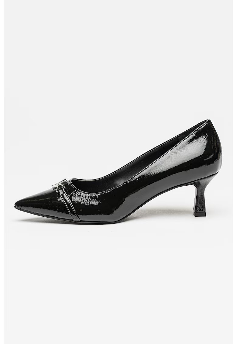 Valentino Pantofi de piele lacuita cu varf ascutit - Negru