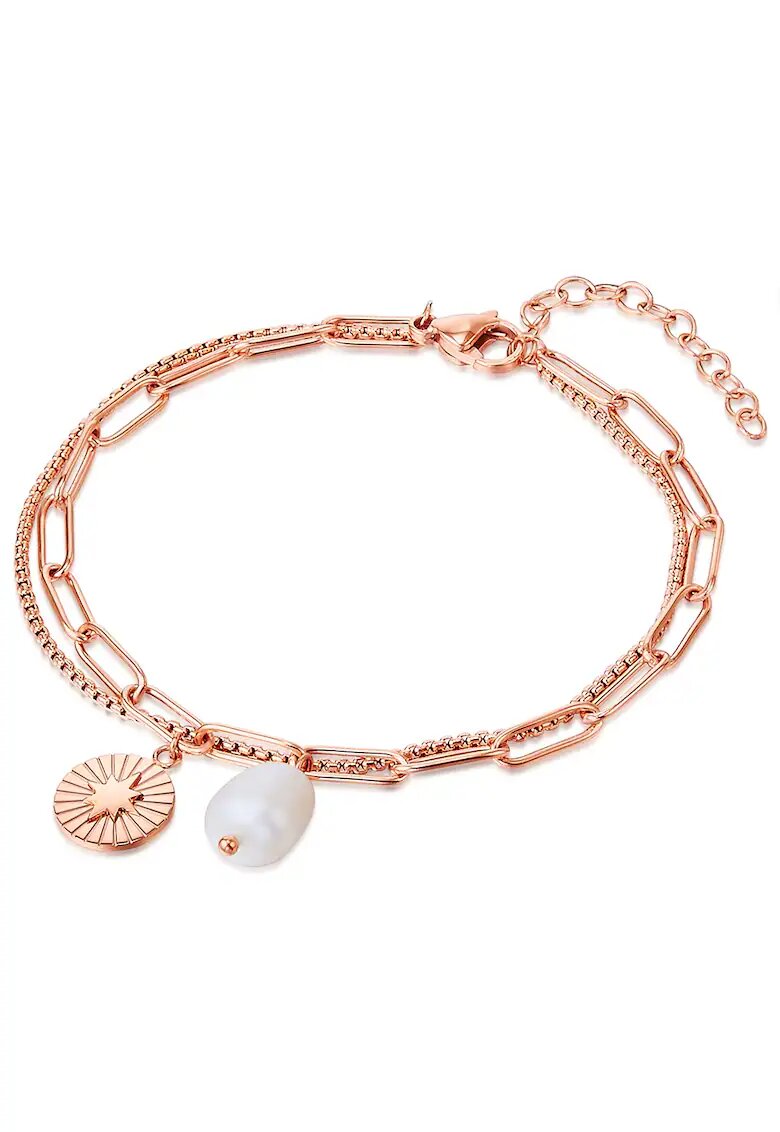 Valero Pearls Bratara stratificata placata cu aur de 14K - Auriu rose