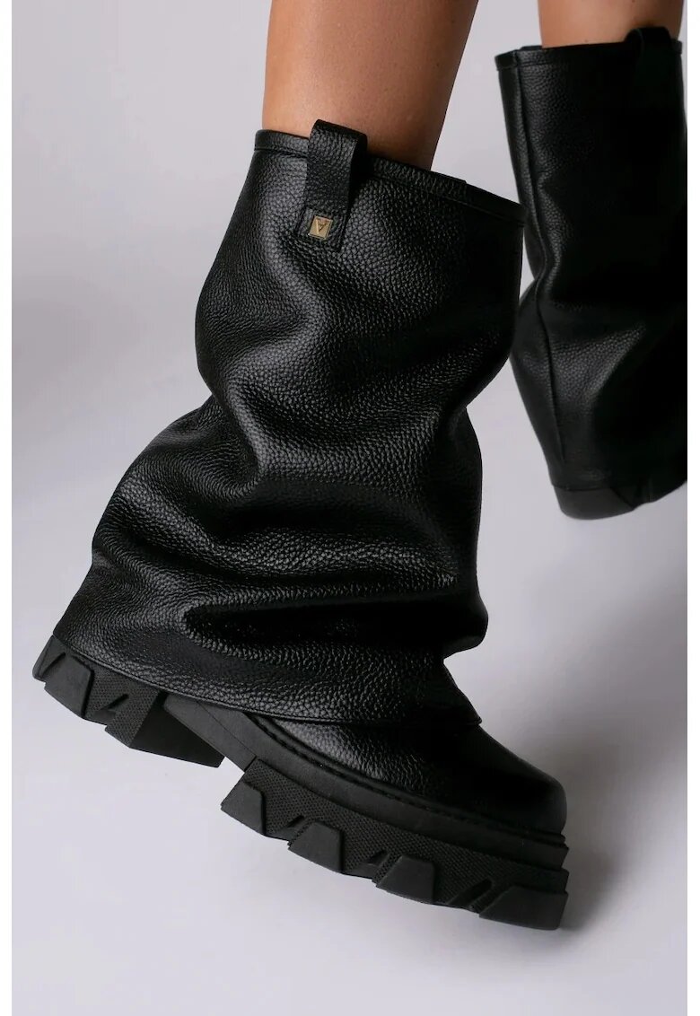Vanilla Bocanci Mooncrush piele bizonata neagra cu manson Marime:
