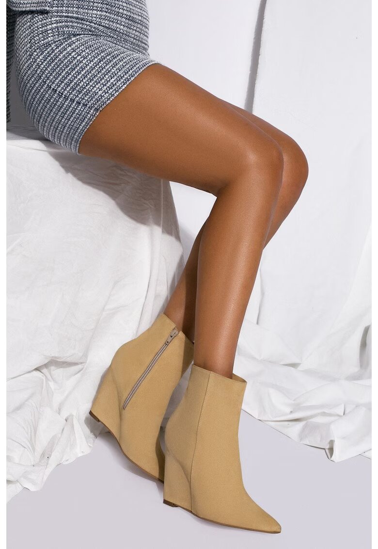 Vanilla Botine din piele intoarsa cu talpa wedge Riga