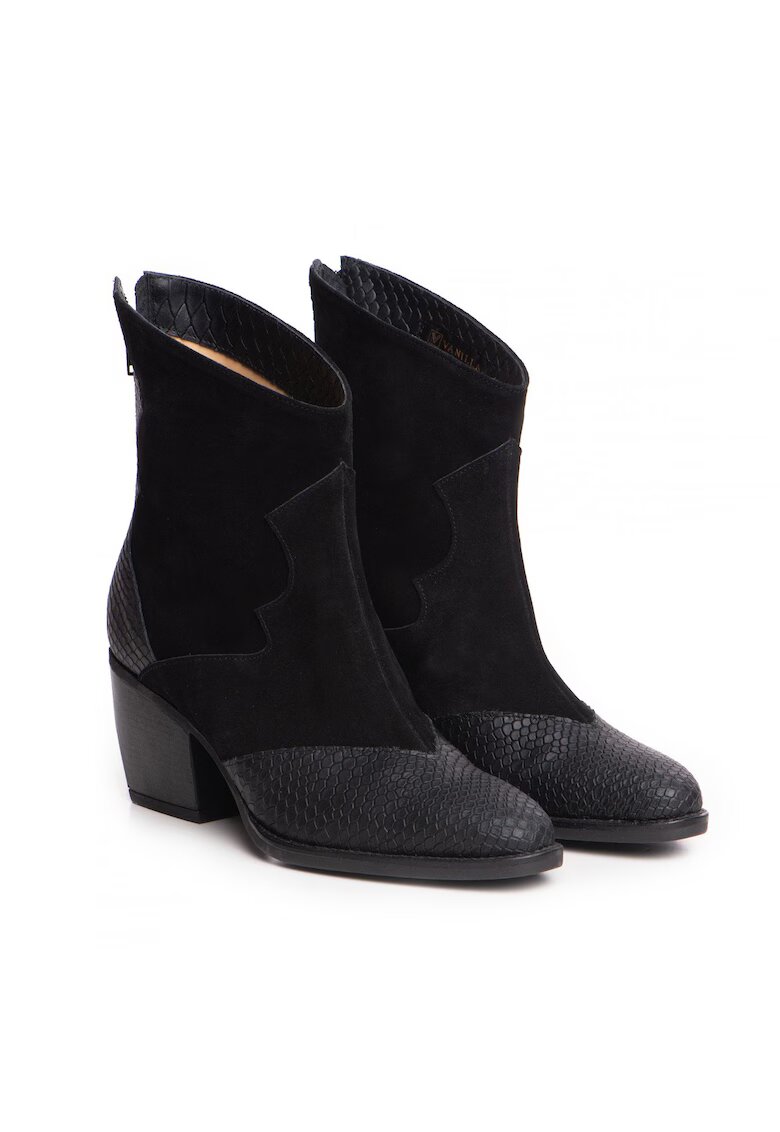Vanilla Ciocate Selene din piele naturala neagra si piele intoarsa neagra