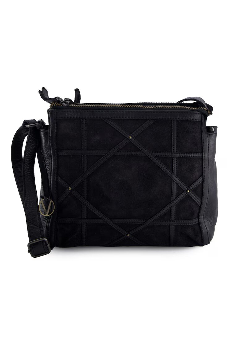 Venezia Geanta crossbody din piele si piele intoarsa