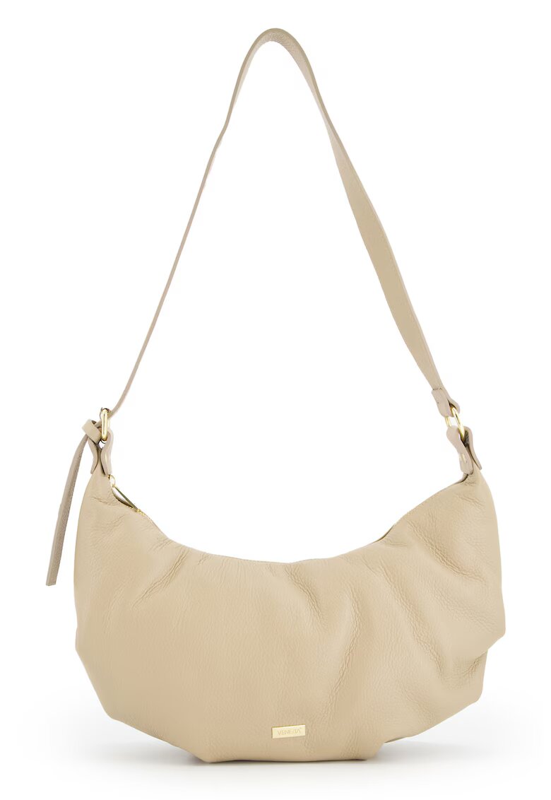 Venezia Geanta dama crossbody - piele naturala - 2 compartimente - bej - 27x40x8cm