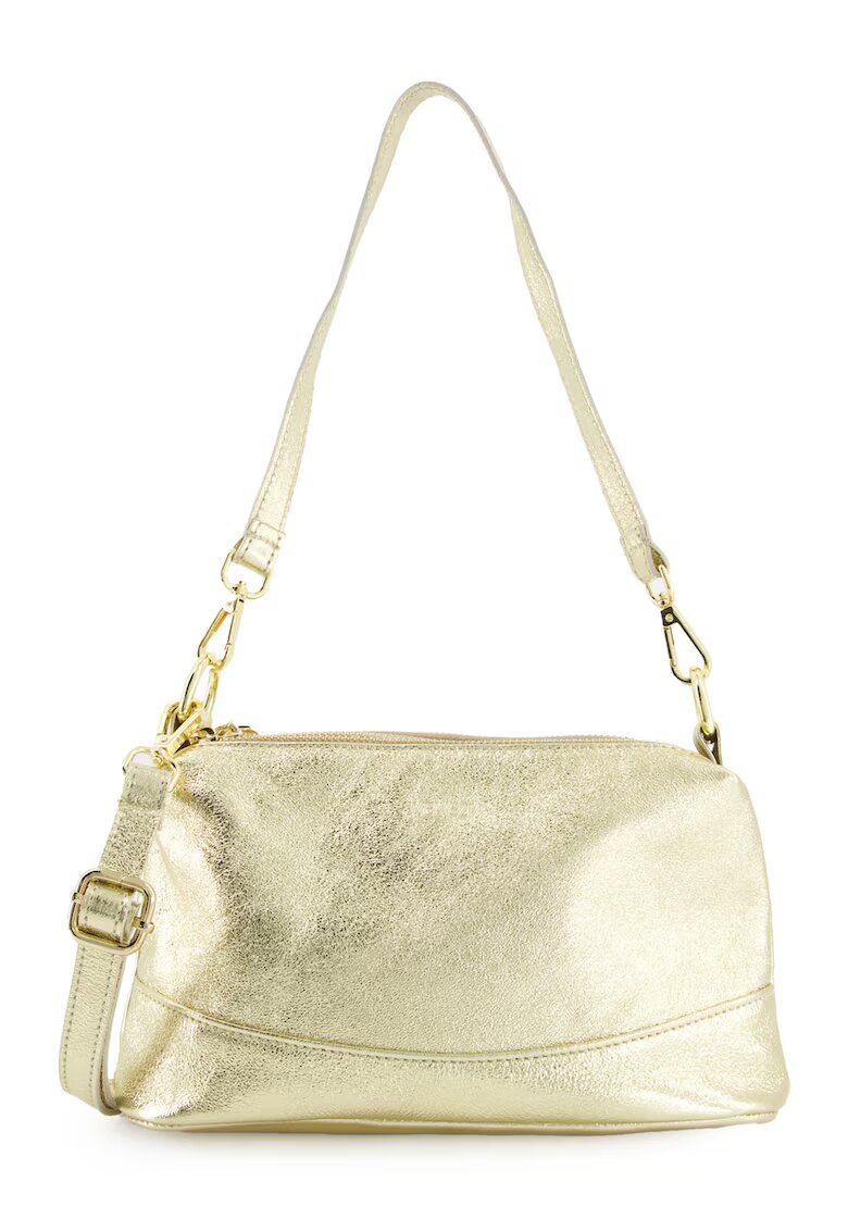 Venezia Geanta de umar model Messenger - piele naturala - auriu - 26x10x16cm - cu curea detasabila
