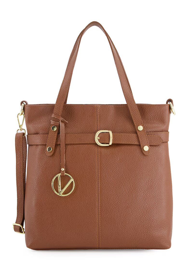Venezia Geanta de umar model Shopper - piele naturala - maro - 32x30x10cm - curea detasabila 114cm