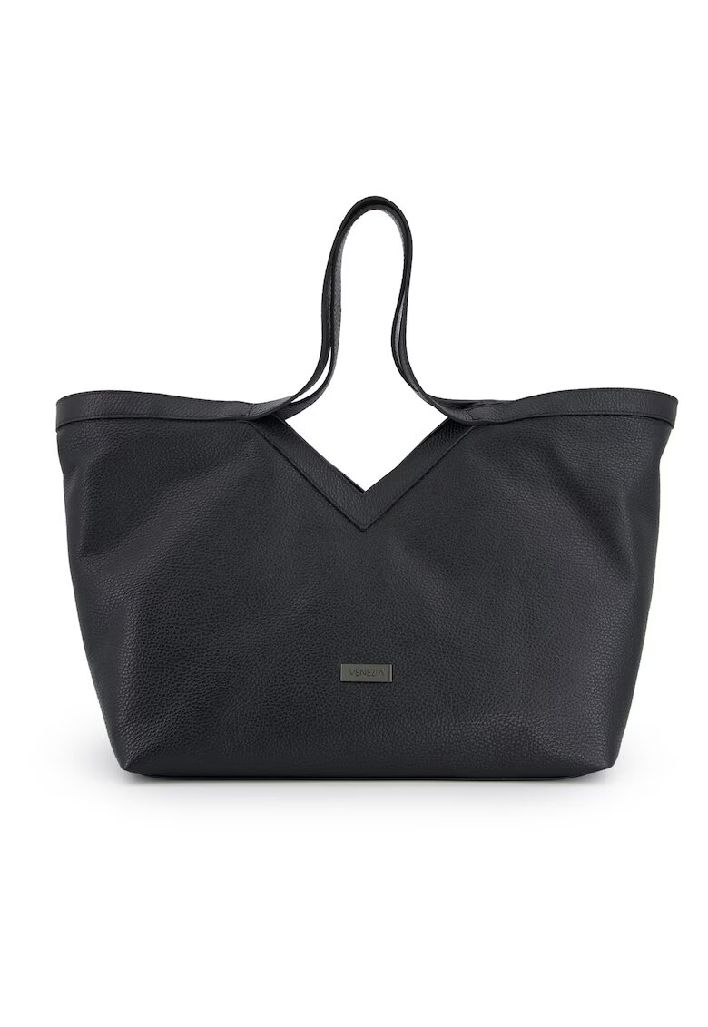 Venezia Geanta shopper din piele cu model uni