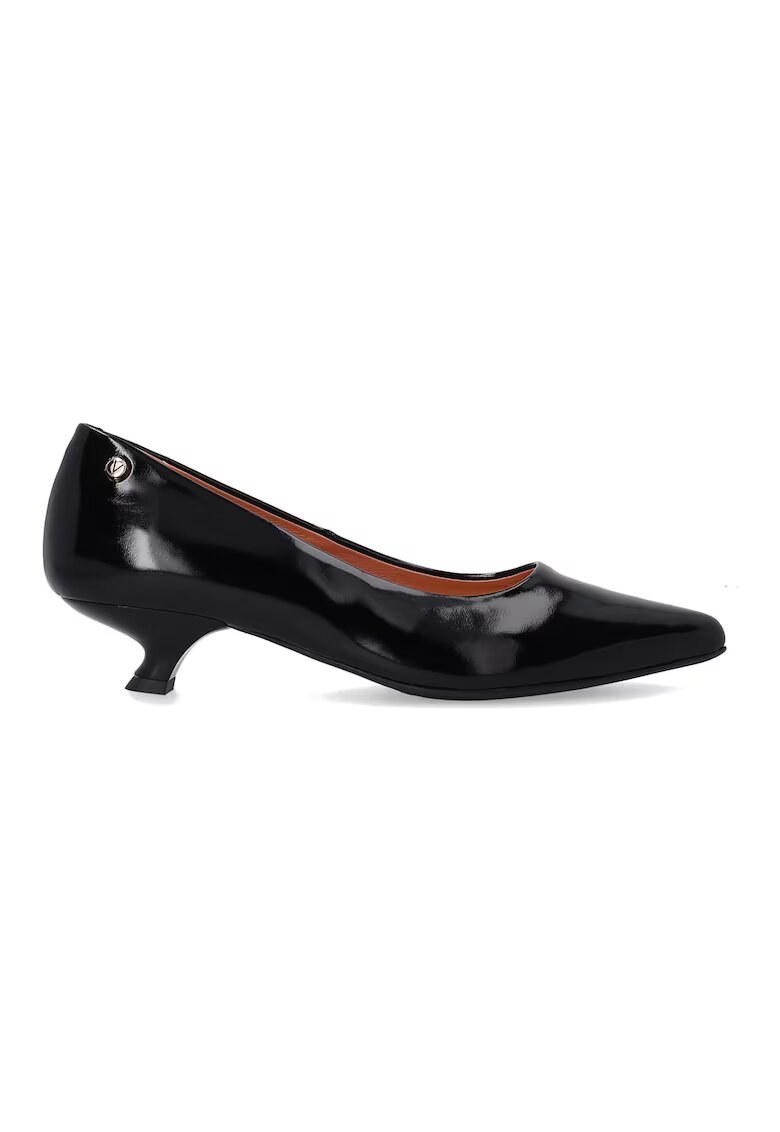 Venezia Pantofi cu toc jos - din piele lacuita neagra