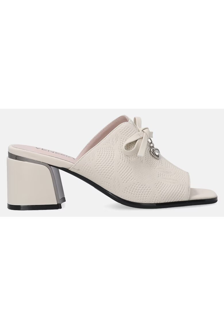 Venezia Pantofi din piele cu aspect texturat si toc masiv