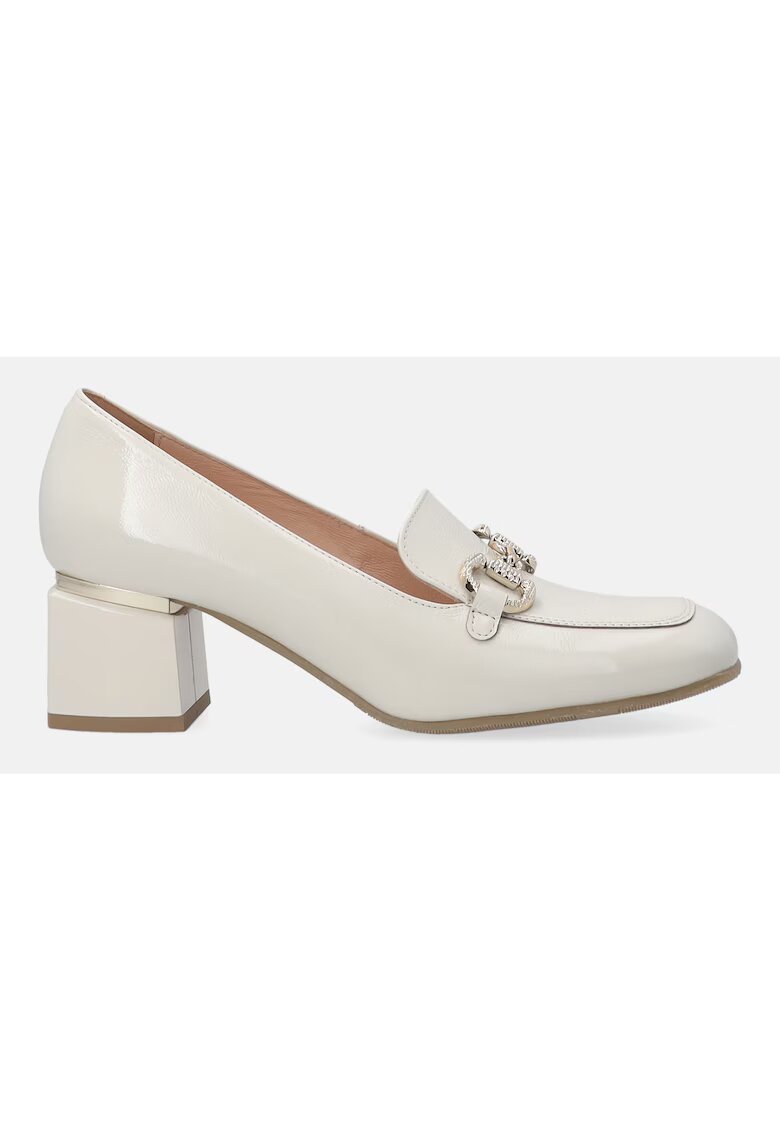 Venezia Pantofi loafer de piele lacuita cu detalii metalice
