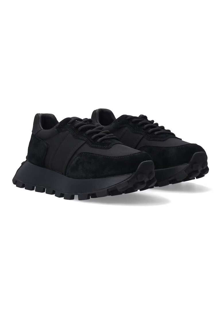 Venezia Pantofi sport cu insertii din piele intoarsa si talpa wedge