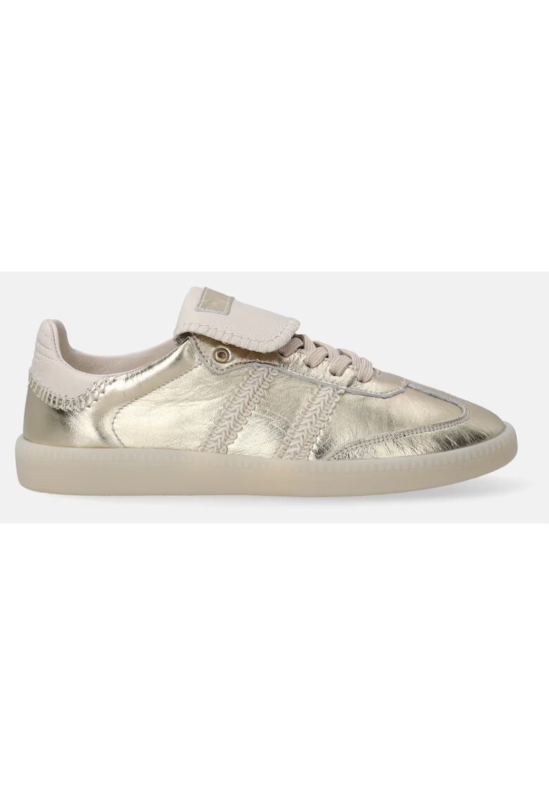 Venezia Pantofi sport de piele cu aspect metalizat si elemente decorative