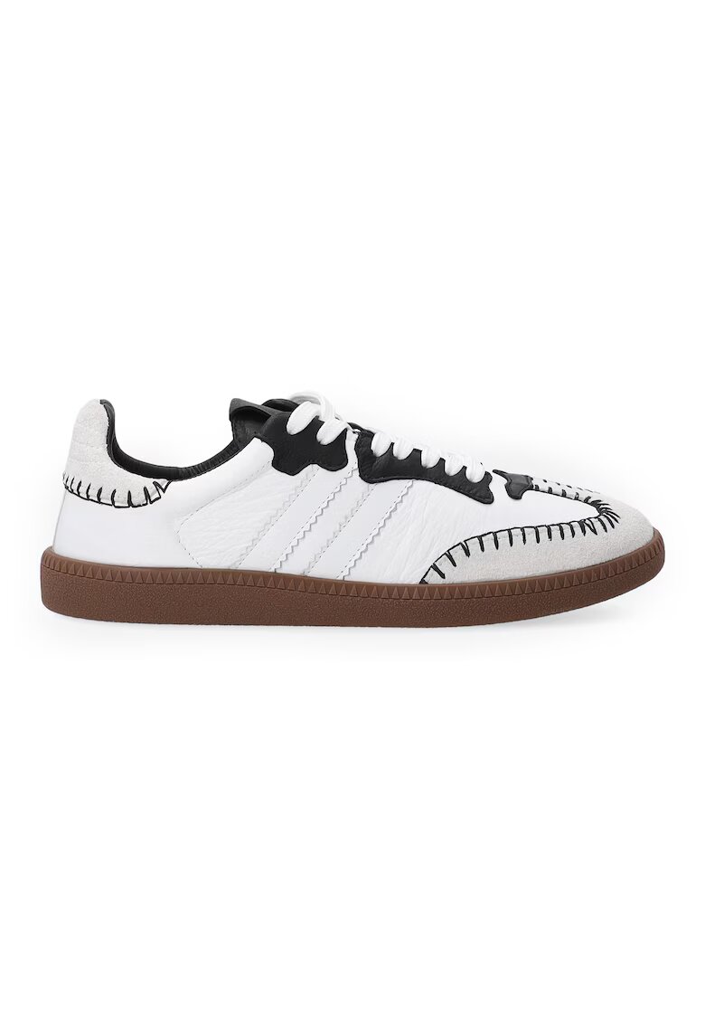 Venezia Pantofi sport din piele cu cusaturi contrastante - Alb