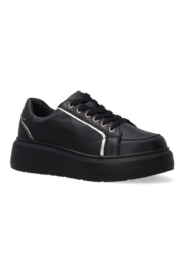 Venezia Pantofi sport din piele cu talpa wedge si accent metalizat
