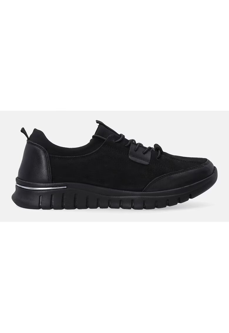 Venezia Pantofi sport din piele pentru femei - negri Pantofi sport din piele pentru femei - negri