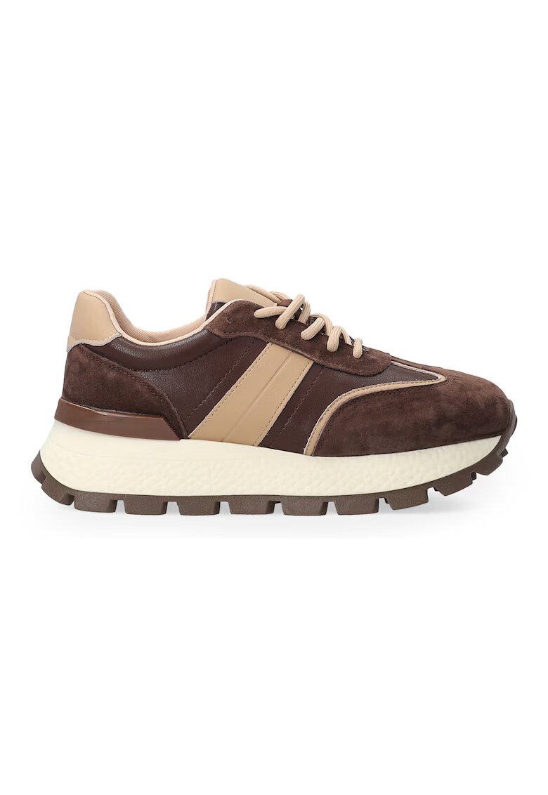 Venezia Pantofi sport flatform din piele intoarsa