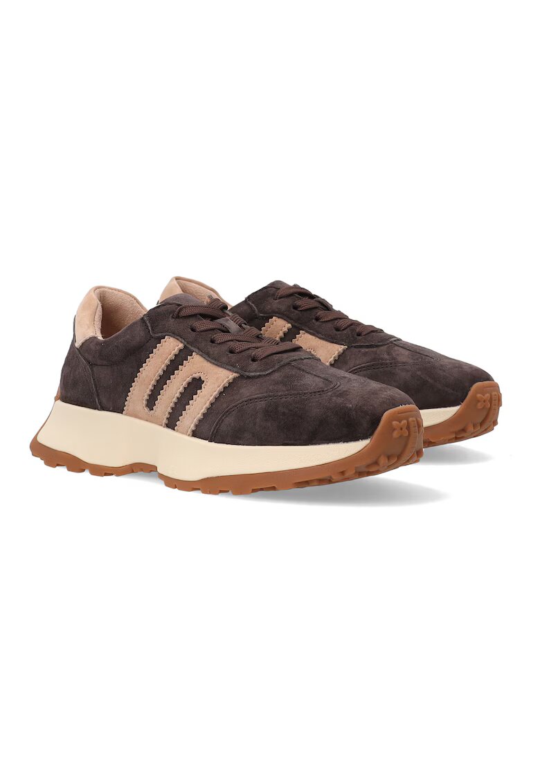 Venezia Pantofi sport flatform din piele intoarsa - Maro