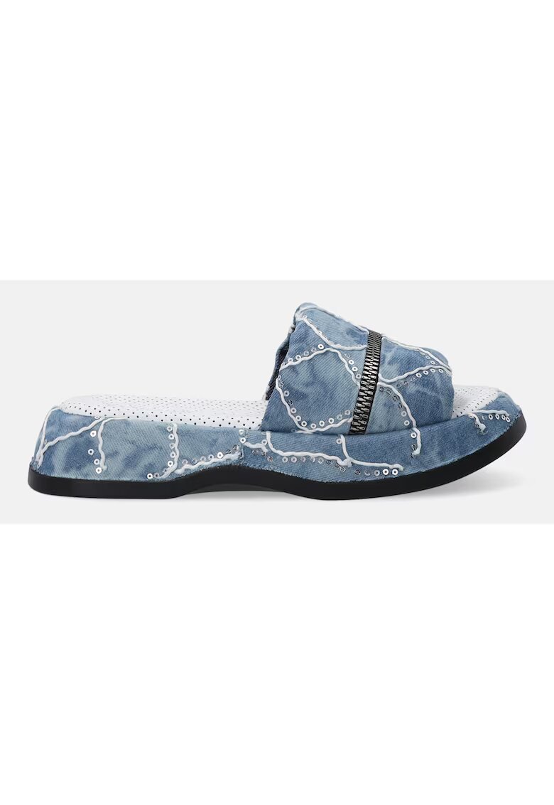 Venezia Papuci din denim decorati cu paiete
