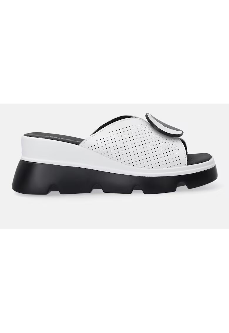 Venezia Papuci din piele cu talpa wedge si detalii perforate