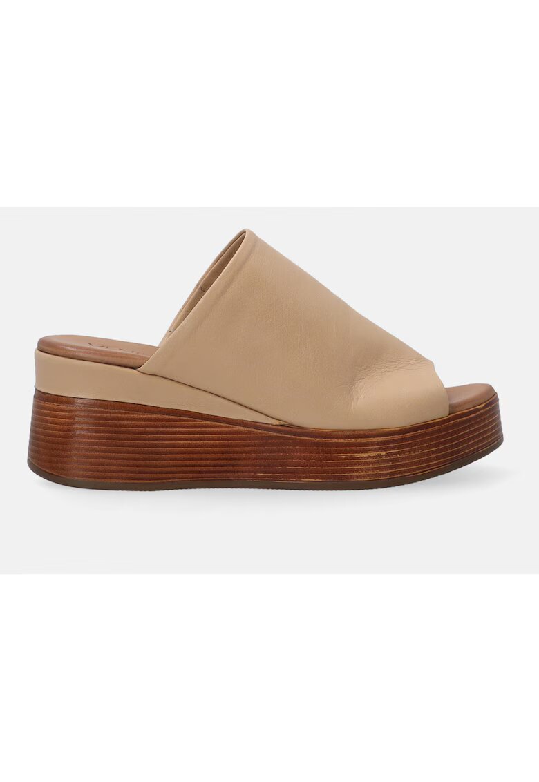 Venezia Papuci wedge de piele