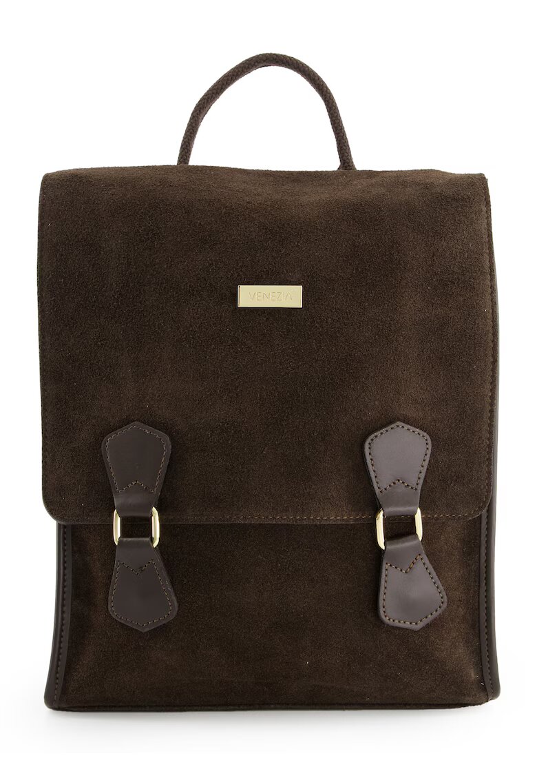 Venezia Rucsac dama - piele intoarsa - maro - 33x29x9cm