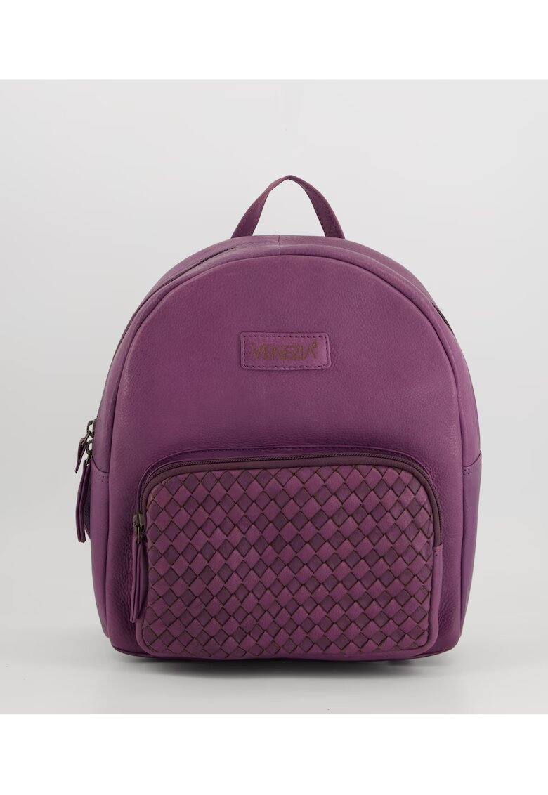 Venezia Rucsac din piele cu buzunar exterior - 49745 - Violet