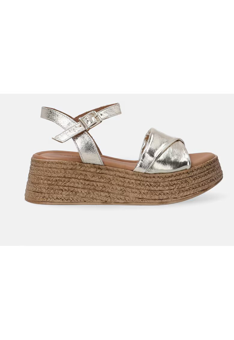 Venezia Sandale-espadrile cu aspect metalizat