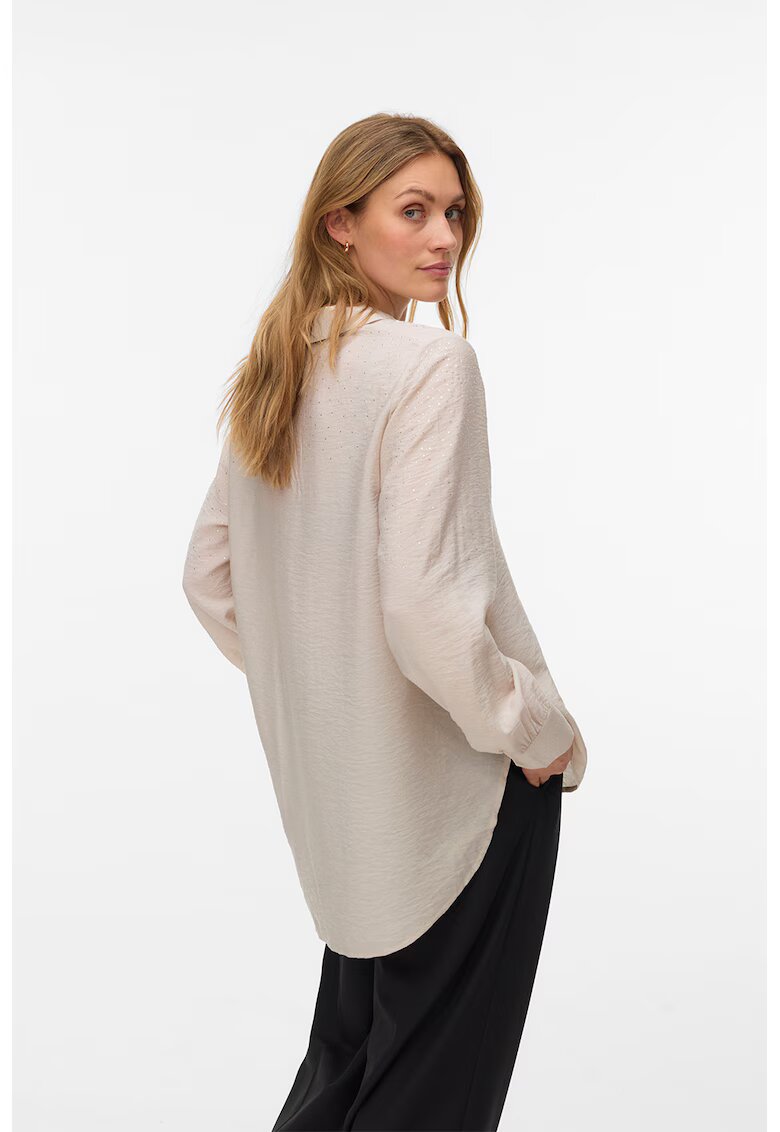 Vero Moda Camasa lejera cu strasuri - Bej inchis