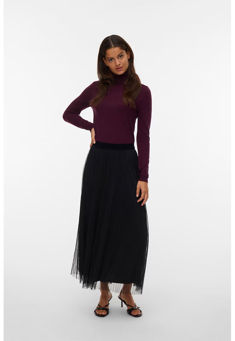 Vero Moda Fusta maxi cu croiala evazata - Negru