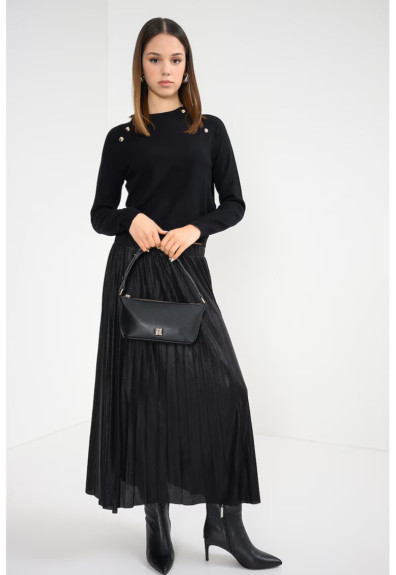 Vero Moda Pulover cu decolteu rotund - Auriu/Negru