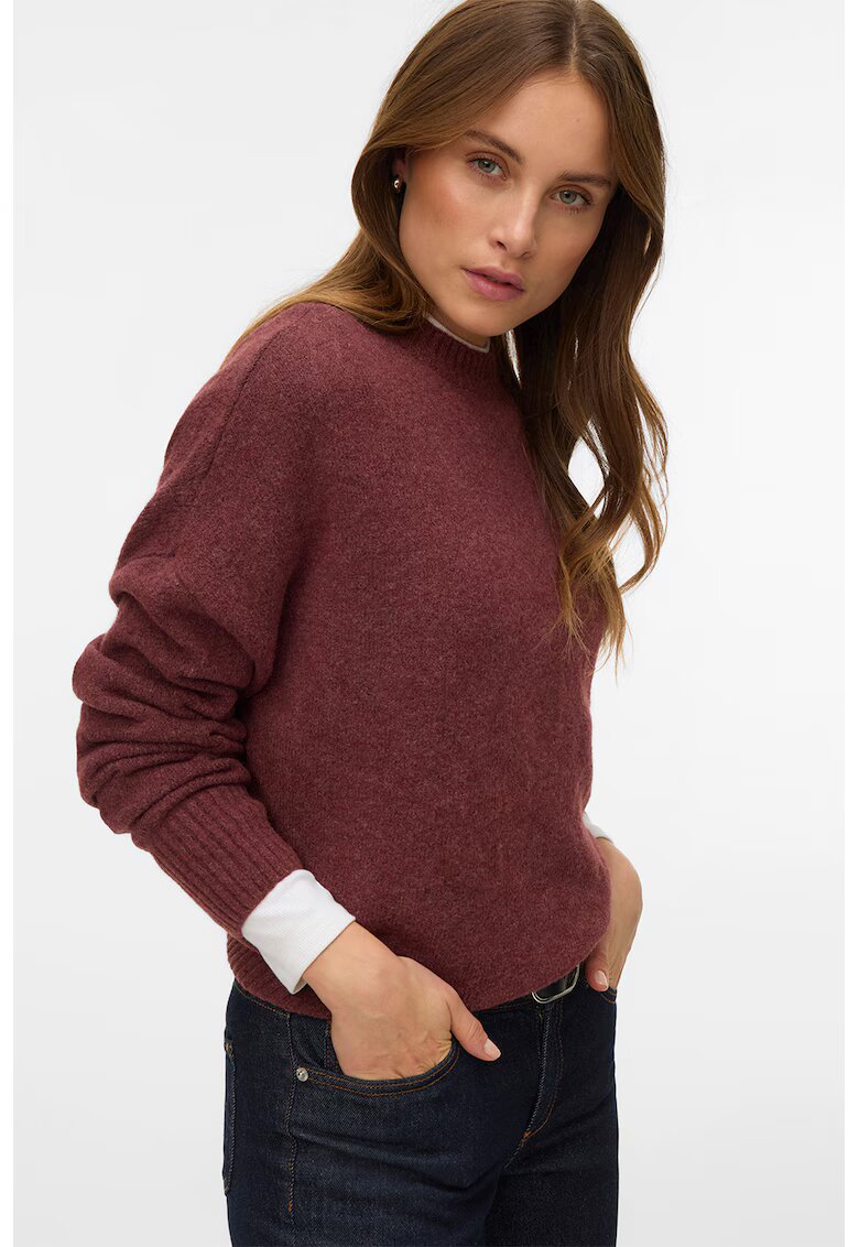 Vero Moda Pulover cu decolteu rotund - Maro cognac