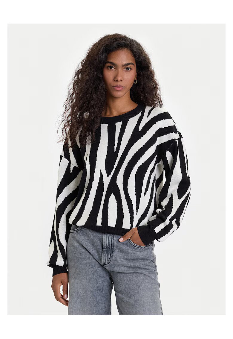 Vero Moda Pulover dama alb/negru