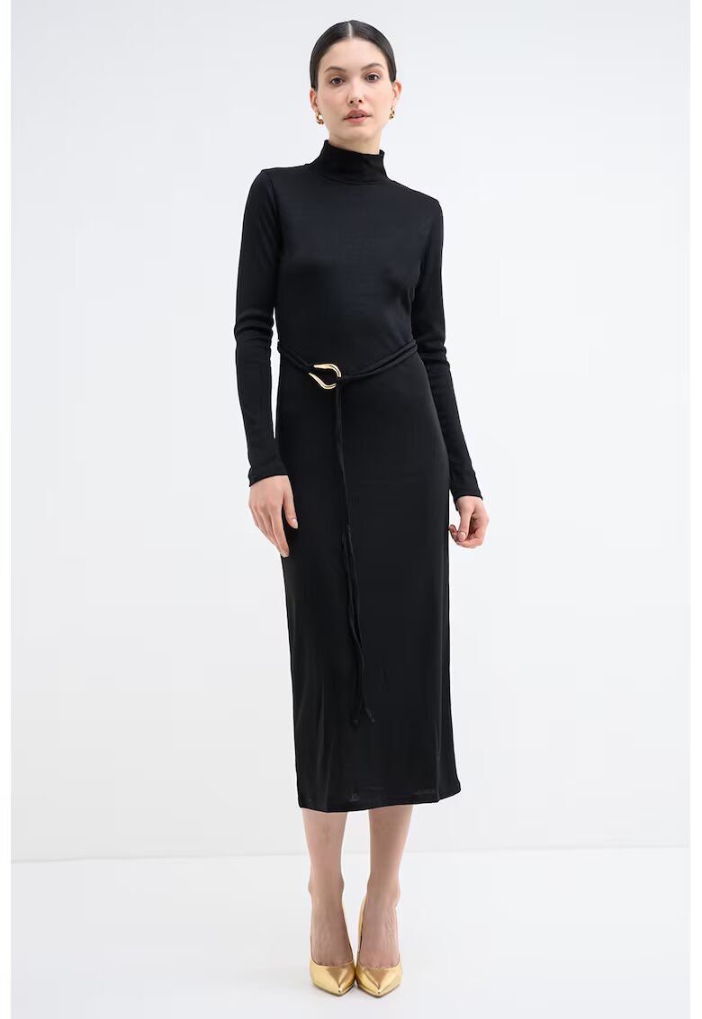 Vero Moda Rochie midi cu un cordon Louisa - Negru