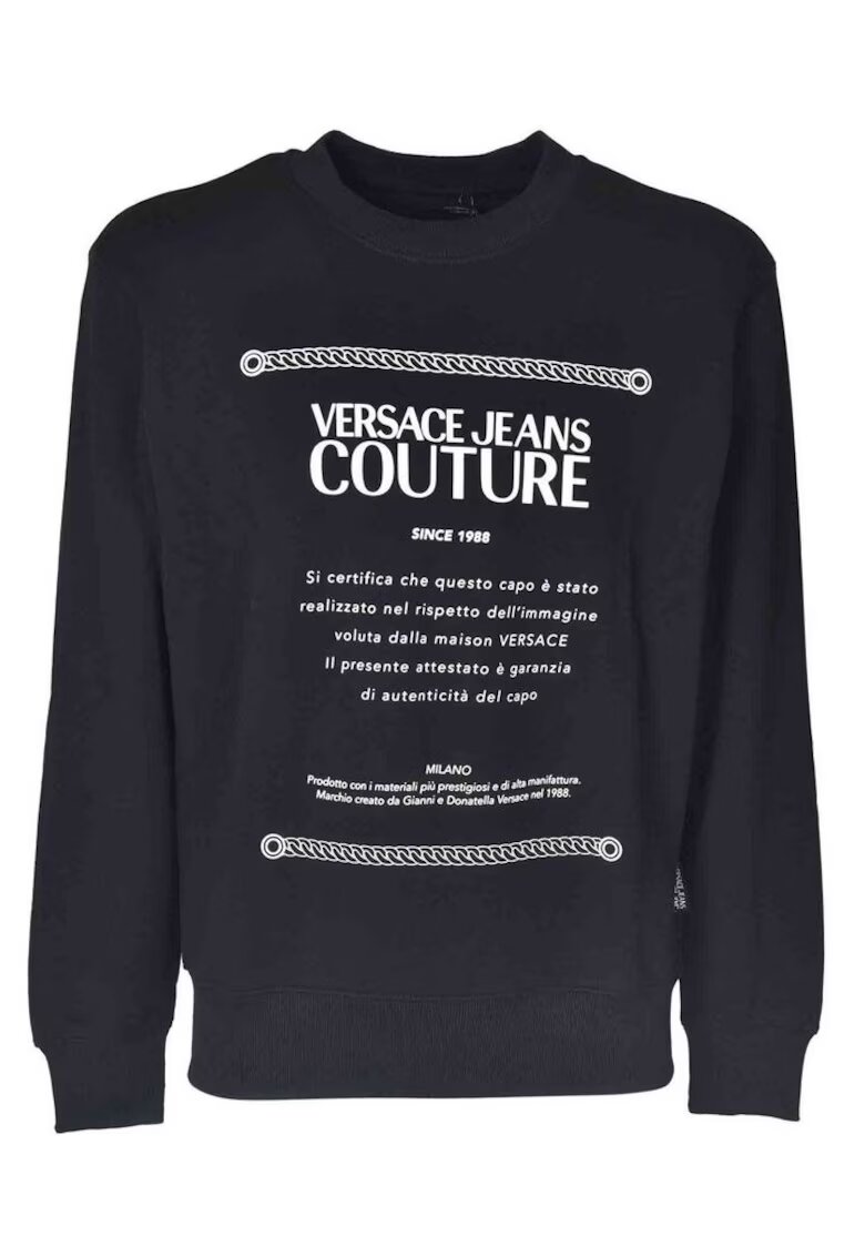 Versace Jeans Bluza barbati - Bumbac - Negru/Alb - Negru