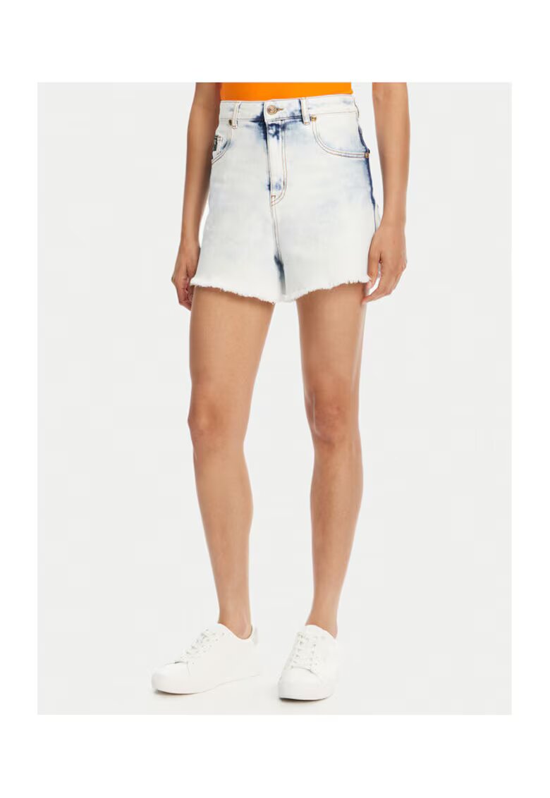 Versace Jeans Couture Blugi scurti femei - cu talie inalta - denim - albastru deschis
