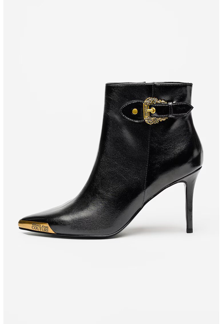 Versace Jeans Couture Botine cu varf ascutit si fermoar - Negru