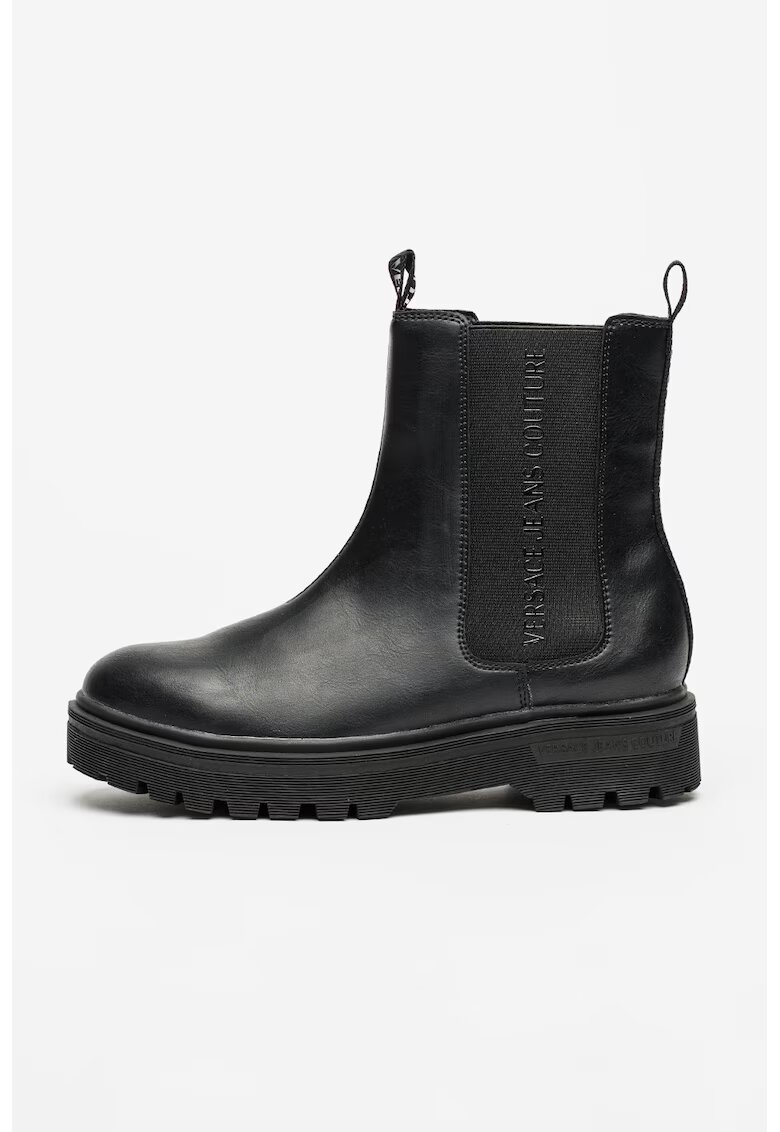 Versace Jeans Couture Ghete Chelsea de piele - Negru