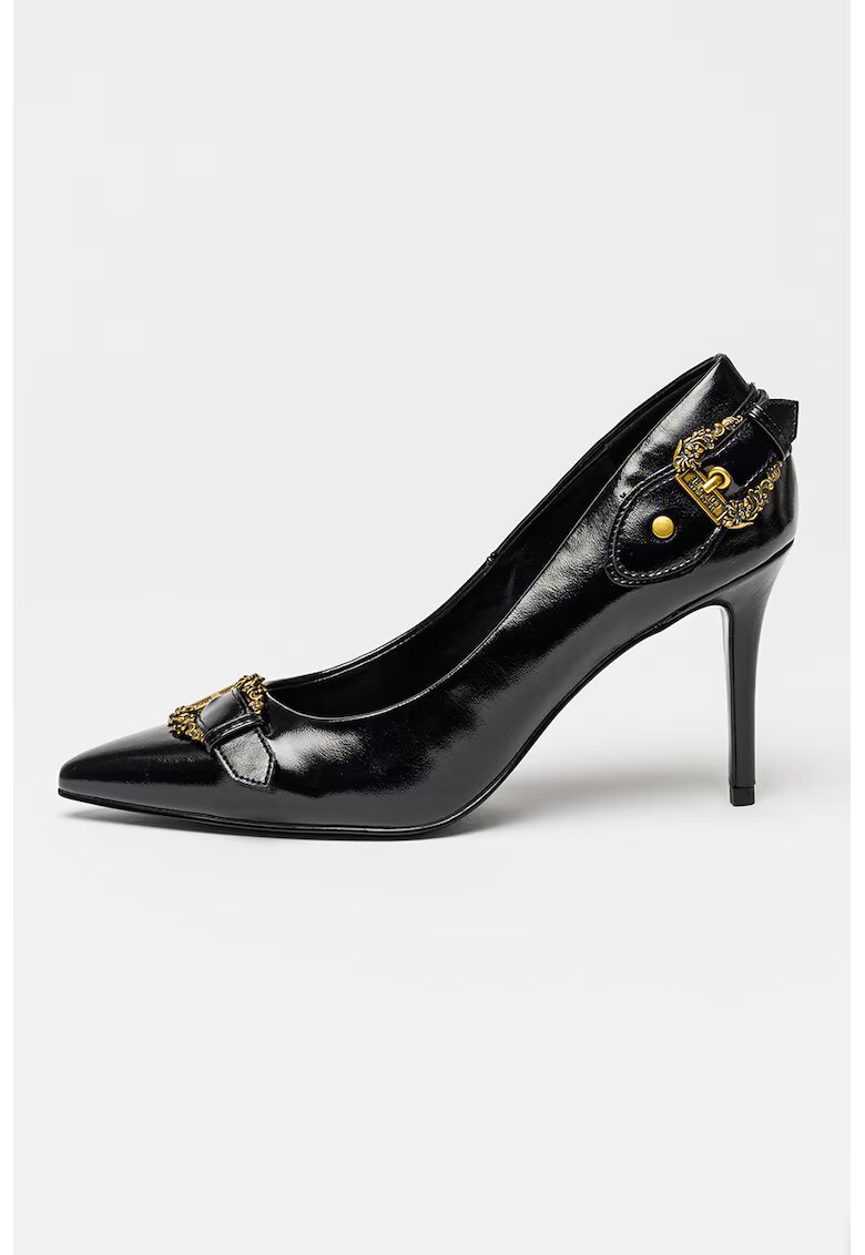 Versace Jeans Couture Pantofi cu varf ascutit si catarame decorative - Negru