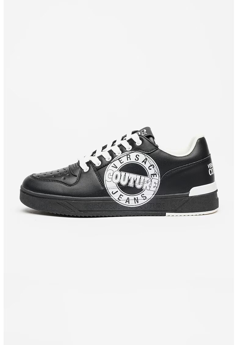 Versace Jeans Couture Pantofi sport de piele cu logo contrastant Starlight - Negru