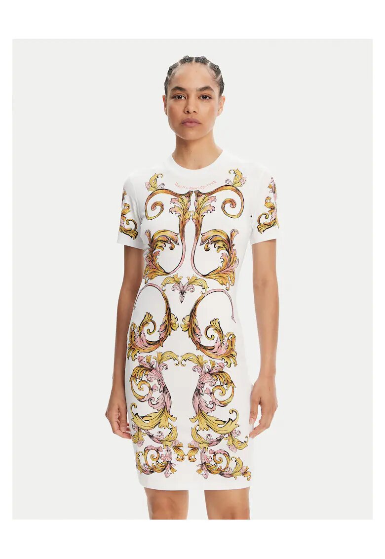 Versace Jeans Couture Rochie casual dama alb - fabric de calitate
