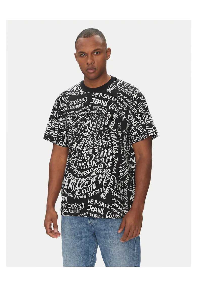 Versace Jeans Couture Tricou barbati Versace - negru - bumbac